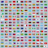 vetor ícones do todos nacional bandeiras do a países do a mundo.