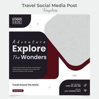 feriado turismo e viagem social meios de comunicação postar e quadrado folheto postar bandeira modelo Projeto vetor