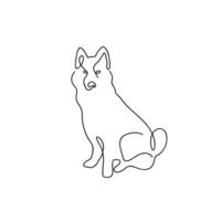 cachorro ilustração dentro linha arte estilo isolado em branco vetor