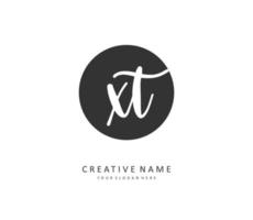 x t xt inicial carta caligrafia e assinatura logotipo. uma conceito caligrafia inicial logotipo com modelo elemento. vetor