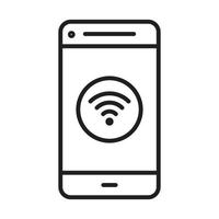 Smartphone ícone com Wi-fi símbolo Preto vetor, Móvel telefone ícone, celular ícone vetor