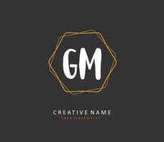 g m gm inicial carta caligrafia e assinatura logotipo. uma conceito caligrafia inicial logotipo com modelo elemento. vetor