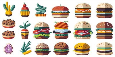 vetor ilustração do vegetariano hamburguer ingredientes