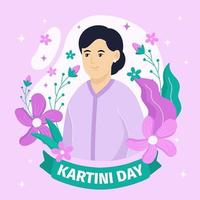 conceito de dia kartini plano vetor