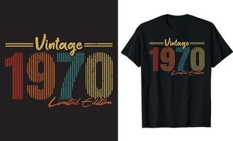 vintage 1970 limitado edição - vintage camiseta Projeto modelo. vetor