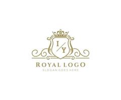inicial iy carta luxuoso marca logotipo modelo, para restaurante, realeza, butique, cafeteria, hotel, heráldico, joia, moda e de outros vetor ilustração.