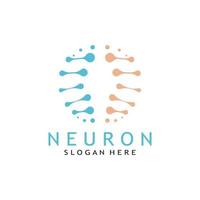 cérebro logotipo ou nervo célula logotipo com vetor ilustração modelo