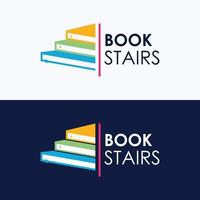 pilha do livros ou livro escadas logotipo modelo. vetor