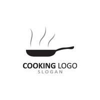 utensílios logotipo para cozinhando com conceito vetor modelo