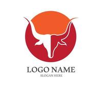 touro chifre logotipo com modelo vetor estilo.