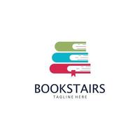 pilha do livros ou livro escadas logotipo modelo. vetor