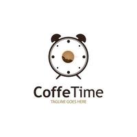 café Tempo vetor ilustração logotipo modelo com plano conceito.