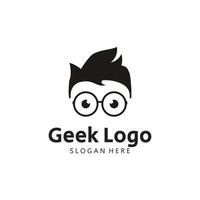 nerd logotipo modelo vetor ilustração.