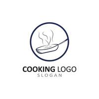 utensílios logotipo para cozinhando com conceito vetor modelo