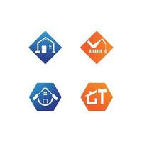 vetor logotipo Projeto ilustração construção, casa melhoria e construção logotipo Projeto modelo