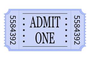vetor admissão bilhete dentro azul cor.