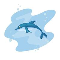 azul golfinho em uma branco fundo vetor
