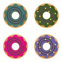 conjunto do colorida rosquinha ícones, moderno plano Projeto em branco fundo. vetor ilustração