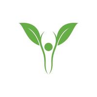 logotipos da ecologia de folhas verdes vetor