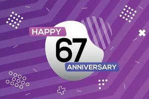 67º ano aniversário logotipo vetor Projeto aniversário celebração com colorida geométrico formas abstrato ilustração