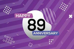 89º ano aniversário logotipo vetor Projeto aniversário celebração com colorida geométrico formas abstrato ilustração
