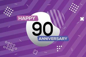 90 ano aniversário logotipo vetor Projeto aniversário celebração com colorida geométrico formas abstrato ilustração