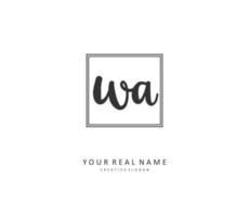 W uma wa inicial carta caligrafia e assinatura logotipo. uma conceito caligrafia inicial logotipo com modelo elemento. vetor