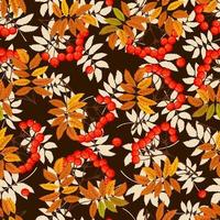 ramo de rowan sem costura com folhas e frutas. design de outono de rowanberry. vetor