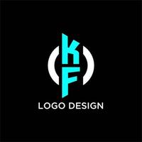 kf círculo monograma logotipo vetor