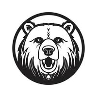 Urso mascote logotipo ,mão desenhado ilustração. adequado para logotipo, papel de parede, bandeira, fundo, cartão, livro ilustração, camiseta projeto, adesivo, cobrir, etc vetor