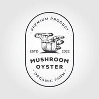 vetor emblema Projeto ostra cogumelo orgânico Fazenda.