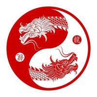 feliz ano novo chinês 2024 dragão signo do zodíaco vetor