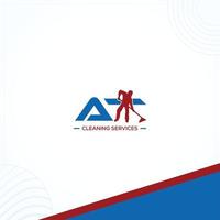 às ta com limpador homem carta limpeza Serviços logotipo modelo dentro moderno criativo mínimo estilo vetor Projeto