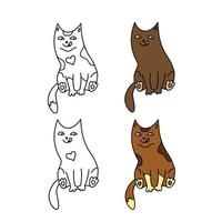 engraçado animais de estimação em uma branco fundo. diferente desenho animado gatos definir. simples moderno geométrico plano estilo vetor ilustração. para decoração do crianças quartos, têxteis, papel de parede, cartões postais, etc.