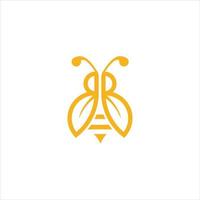 folha logotipo abelha moderno Projeto bb vetor