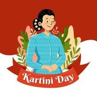 conceito do dia kartini vetor