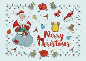 ilustração de cor de contorno de Natal de ano novo para design de decoração vetor
