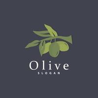 Oliva óleo logotipo, Oliva folha plantar ervas jardim vetor, simples elegante luxuoso ícone Projeto modelo ilustração vetor