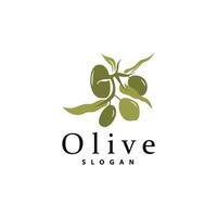 Oliva óleo logotipo, Oliva folha plantar ervas jardim vetor, simples elegante luxuoso ícone Projeto modelo ilustração vetor