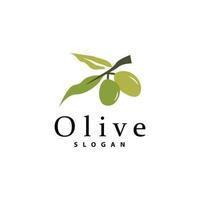 Oliva óleo logotipo, Oliva folha plantar ervas jardim vetor, simples elegante luxuoso ícone Projeto modelo ilustração vetor