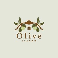 Oliva óleo logotipo, Oliva folha plantar ervas jardim vetor, simples elegante luxuoso ícone Projeto modelo ilustração vetor