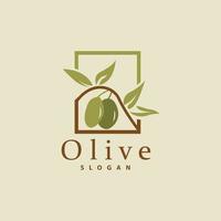 Oliva óleo logotipo, Oliva folha plantar ervas jardim vetor, simples elegante luxuoso ícone Projeto modelo ilustração vetor