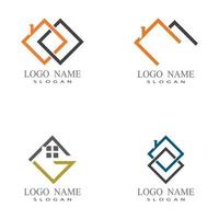 design de logotipo de imóveis, propriedades e construção vetor