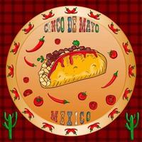 projeto de ilustração sobre o tema mexicano da celebração do cinco de mayo vetor