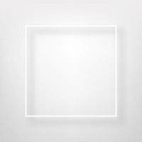 quadrado branco, quadro em um projeto de bandeira de vetor de parede brilhante. modelo de vetor para cartaz, web, destino, página, capa, anúncio, saudação, cartão, promoção