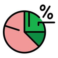 social meios de comunicação marketing torta gráfico ícone vetor plano