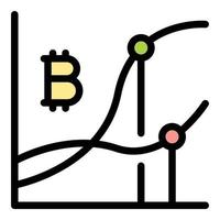 anual bitcoin ícone vetor plano