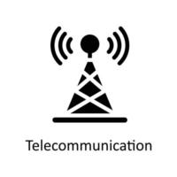 telecomunicação vetor sólido ícones. simples estoque ilustração estoque
