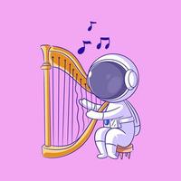 a astronauta tocam a harpa tão ótimo vetor