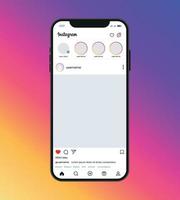 Instagram casa página interface com Smartphone, vetor postar brincar